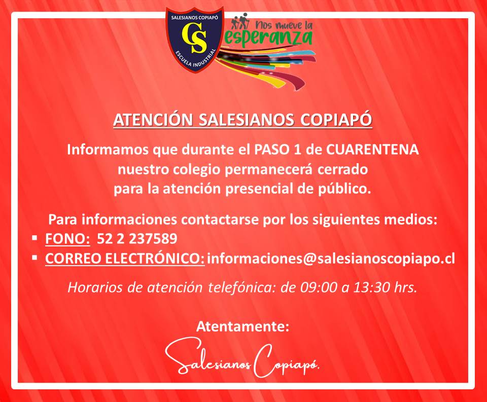 ATENCIÓN PERIODO DE CUARENTENA