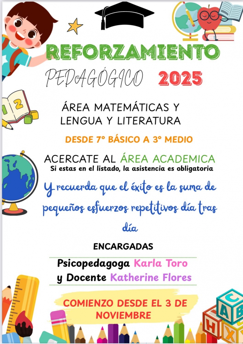El lunes 3 de noviembre Salesianos Copiapó inicia Programa de Reforzamiento Pedagógico 2025